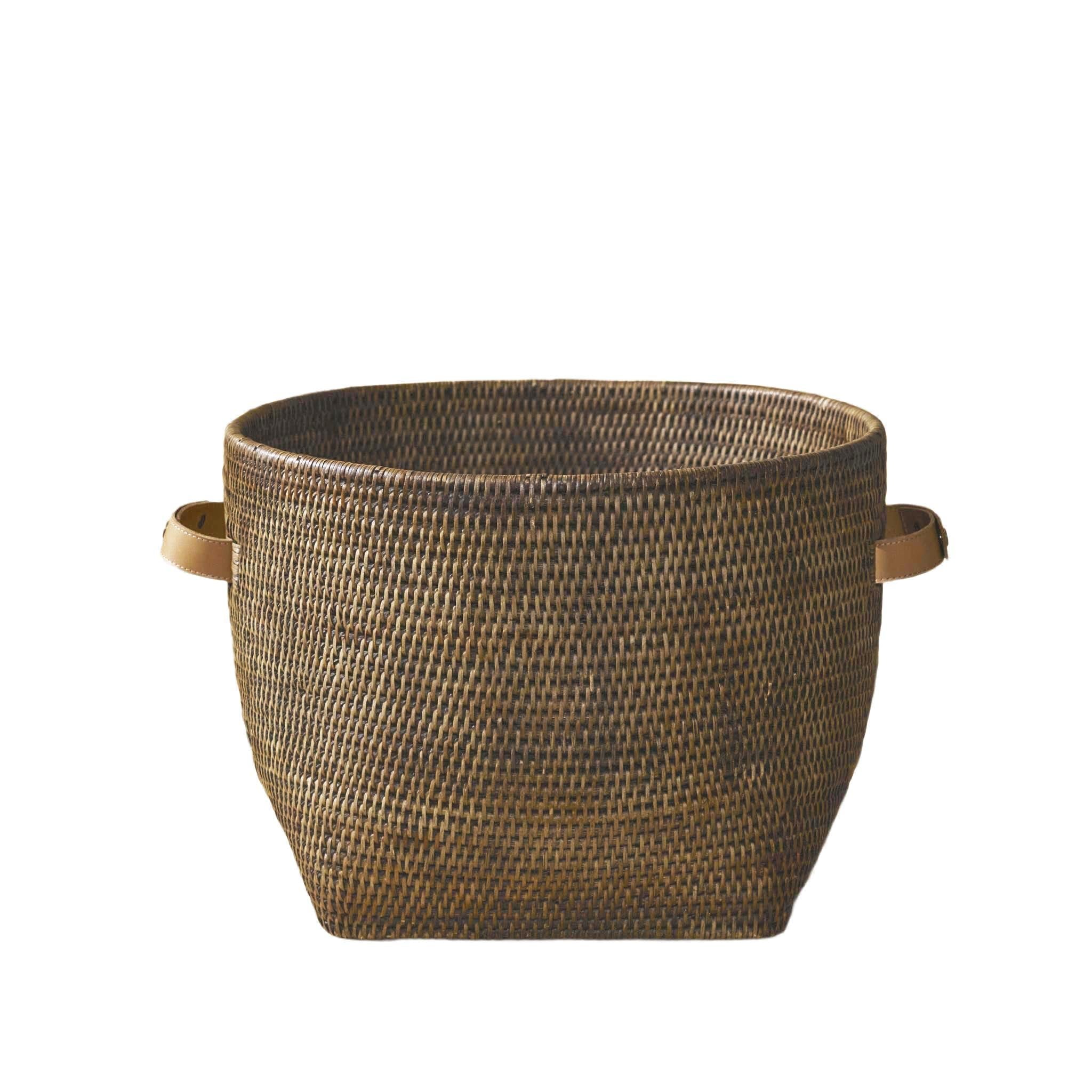 Kısa Geniş Rattan Sepet