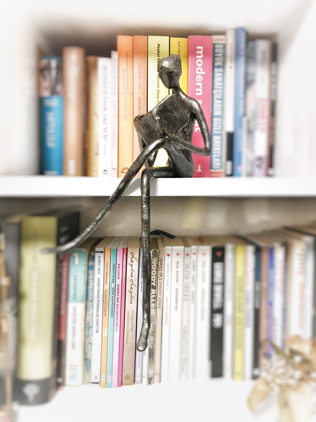 Kitap Okuyan Kadın Heykel-Heykel-B’art Design-Silver-NowShopFun
