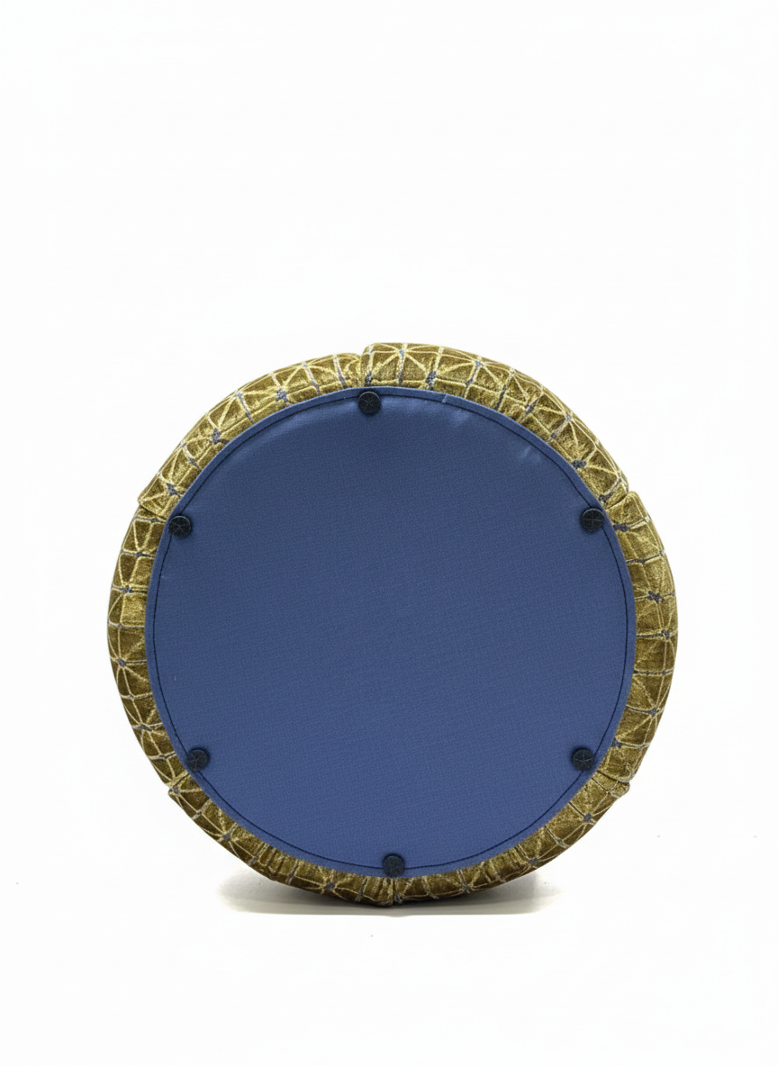 Kitu, Gold Desenli Kadife Puf / Yan Sehpa