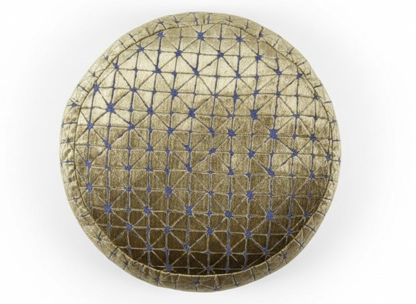 Kitu, Gold Desenli Kadife Puf / Yan Sehpa