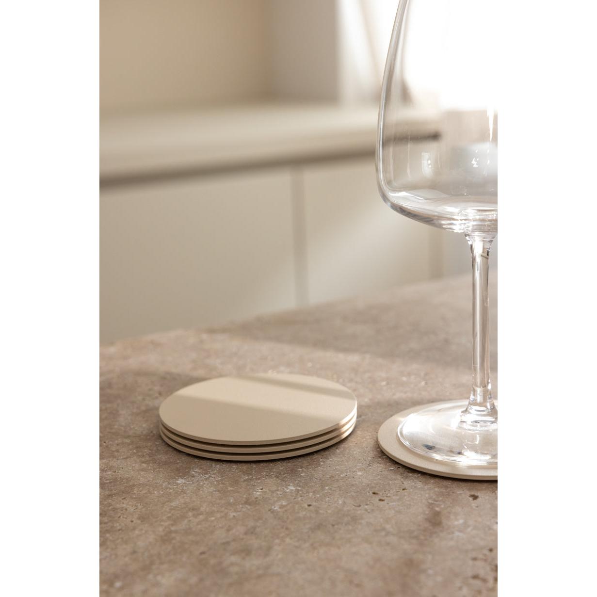 Kiva Metal Yuvarlak Bardak Altlığı (4'Lü Set)