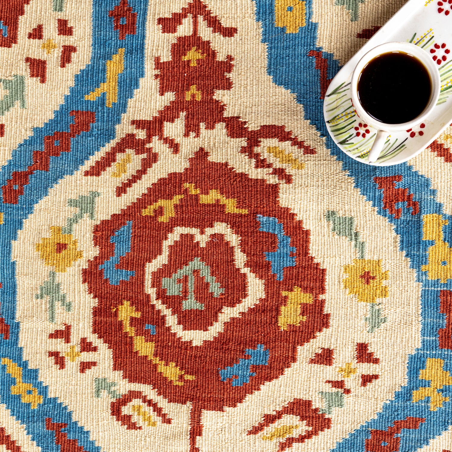 Klair Özbek Desenli El Dokuma Yün Kilim 170X224 Cm