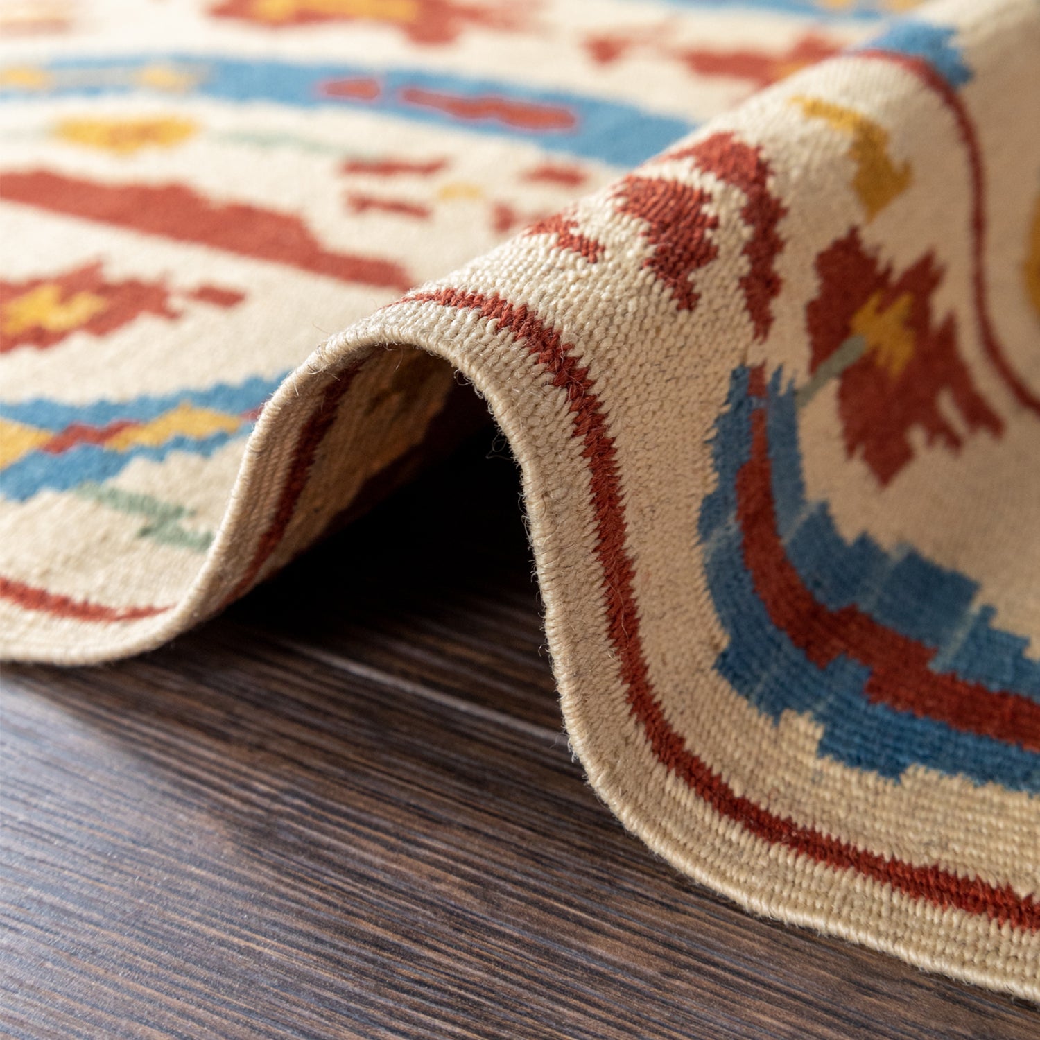 Klair Özbek Desenli El Dokuma Yün Kilim 170X224 Cm