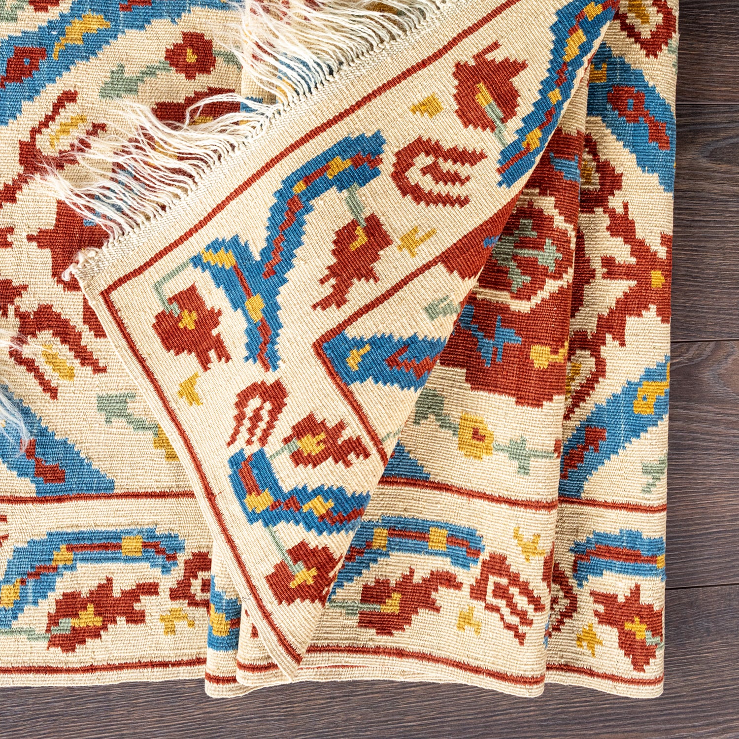 Klair Özbek Desenli El Dokuma Yün Kilim 170X224 Cm