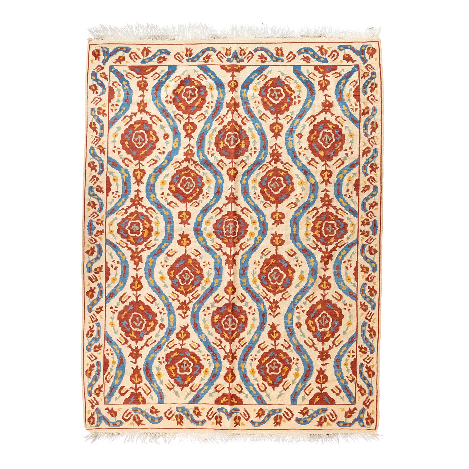 Klair Özbek Desenli El Dokuma Yün Kilim 170X224 Cm