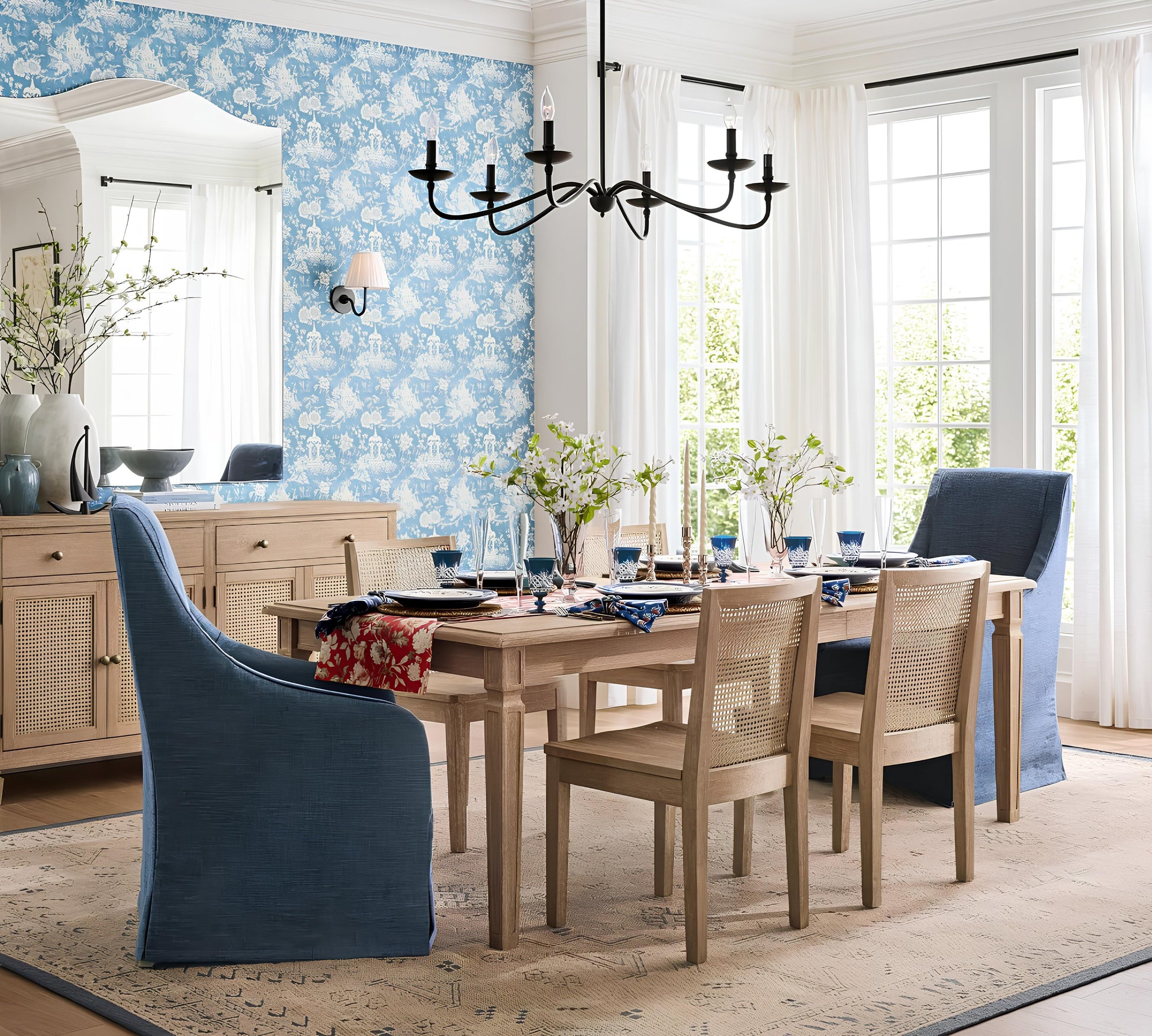 Klasik Siyah 6 Kollu Şamdan Avize-Avize-Visente Home-NowShopFun