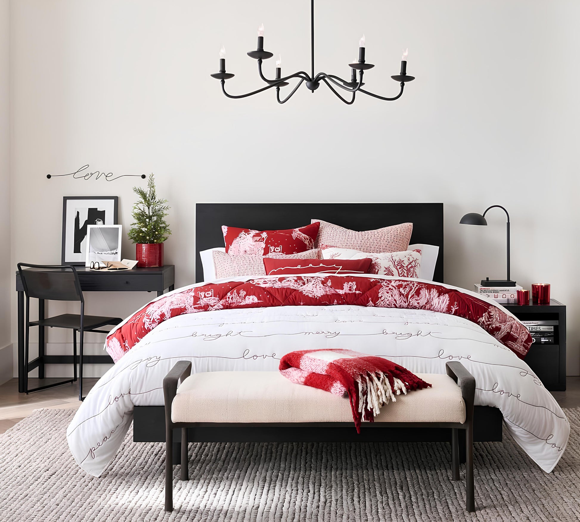 Klasik Siyah 6 Kollu Şamdan Avize-Avize-Visente Home-NowShopFun
