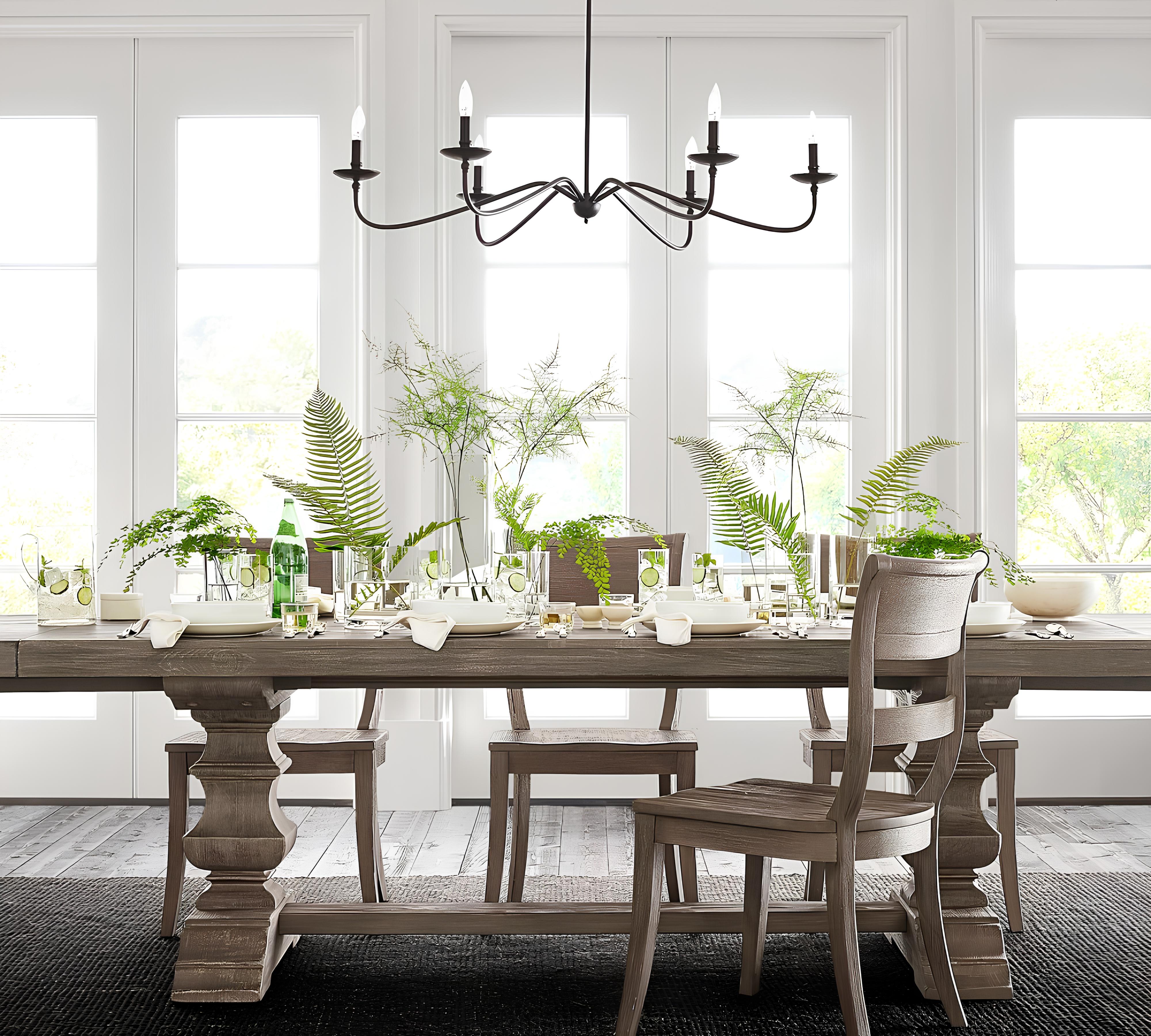 Klasik Siyah 6 Kollu Şamdan Avize-Avize-Visente Home-NowShopFun