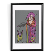 Köpekli Kadın - Fine Art Baskı