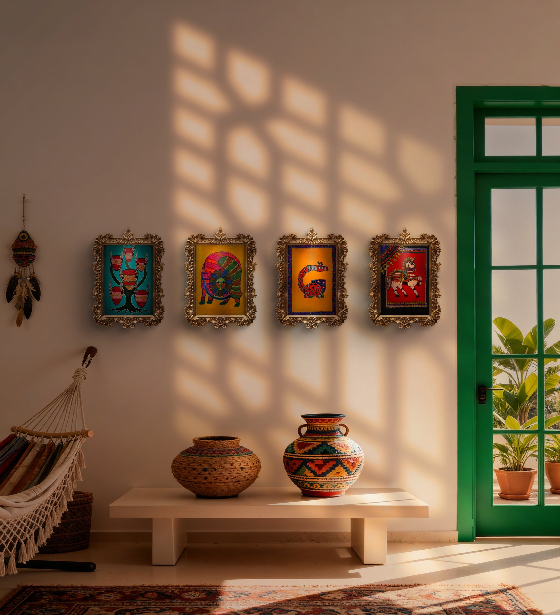 Kozmik Ağaç Tablo El Yapımı Ahşap Üzerine Akrilik Duvar Dekoru