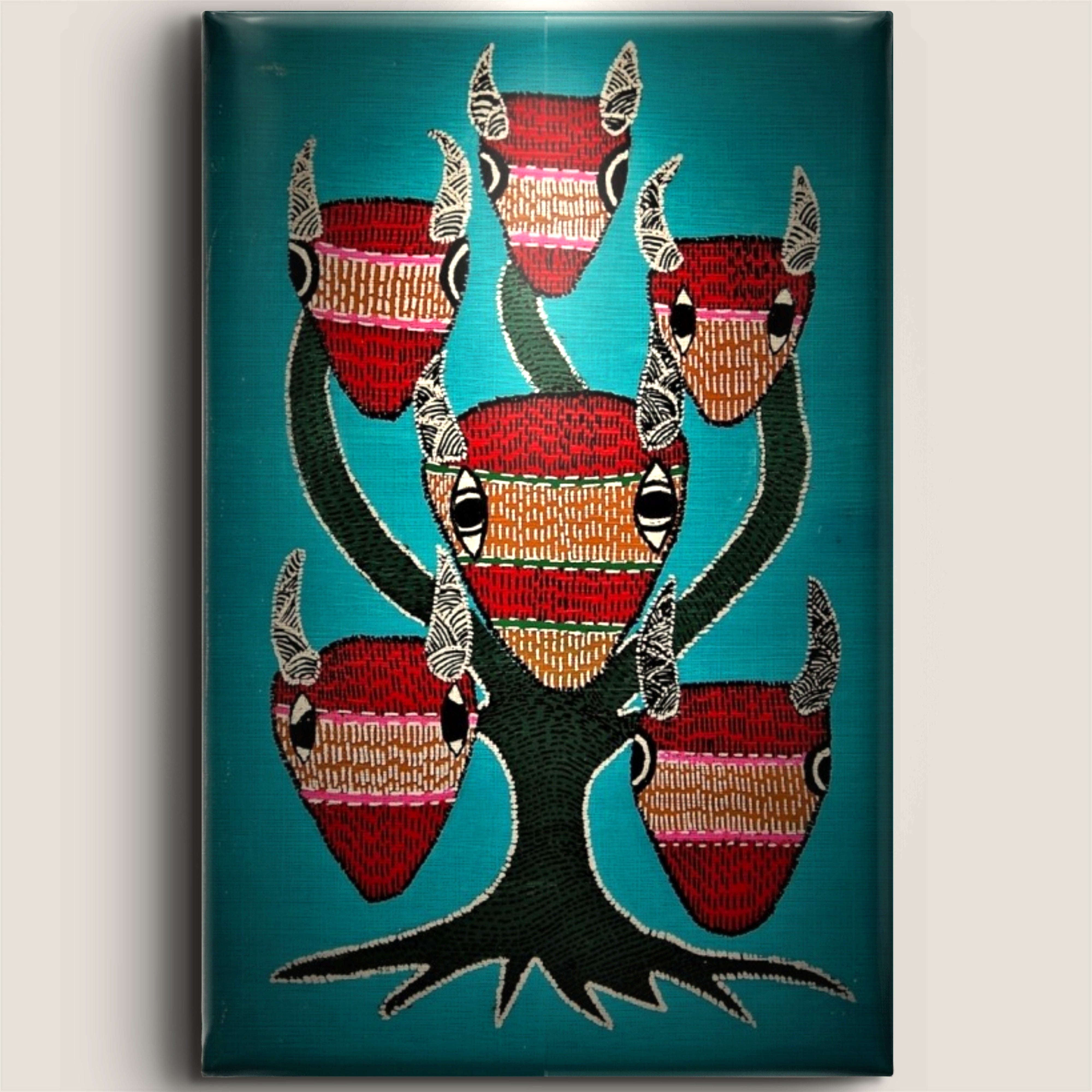 Kozmik Ağaç Tablo El Yapımı Ahşap Üzerine Akrilik Duvar Dekoru