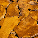 Teak Siyah Metal Yuvarlak Form Orta Sehpa