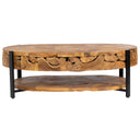 Teak Siyah Metal Curve Form Orta Sehpa