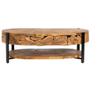 Teak Siyah Metal Curve Form Orta Sehpa