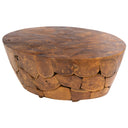 Oval Teak Rustik Orta Sehpa
