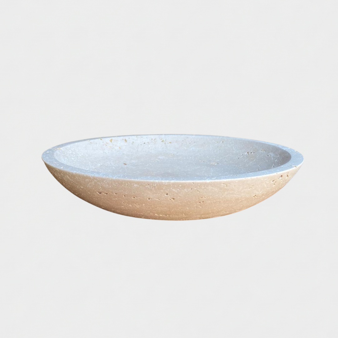 Krem Traverten Büyük Boy Kase