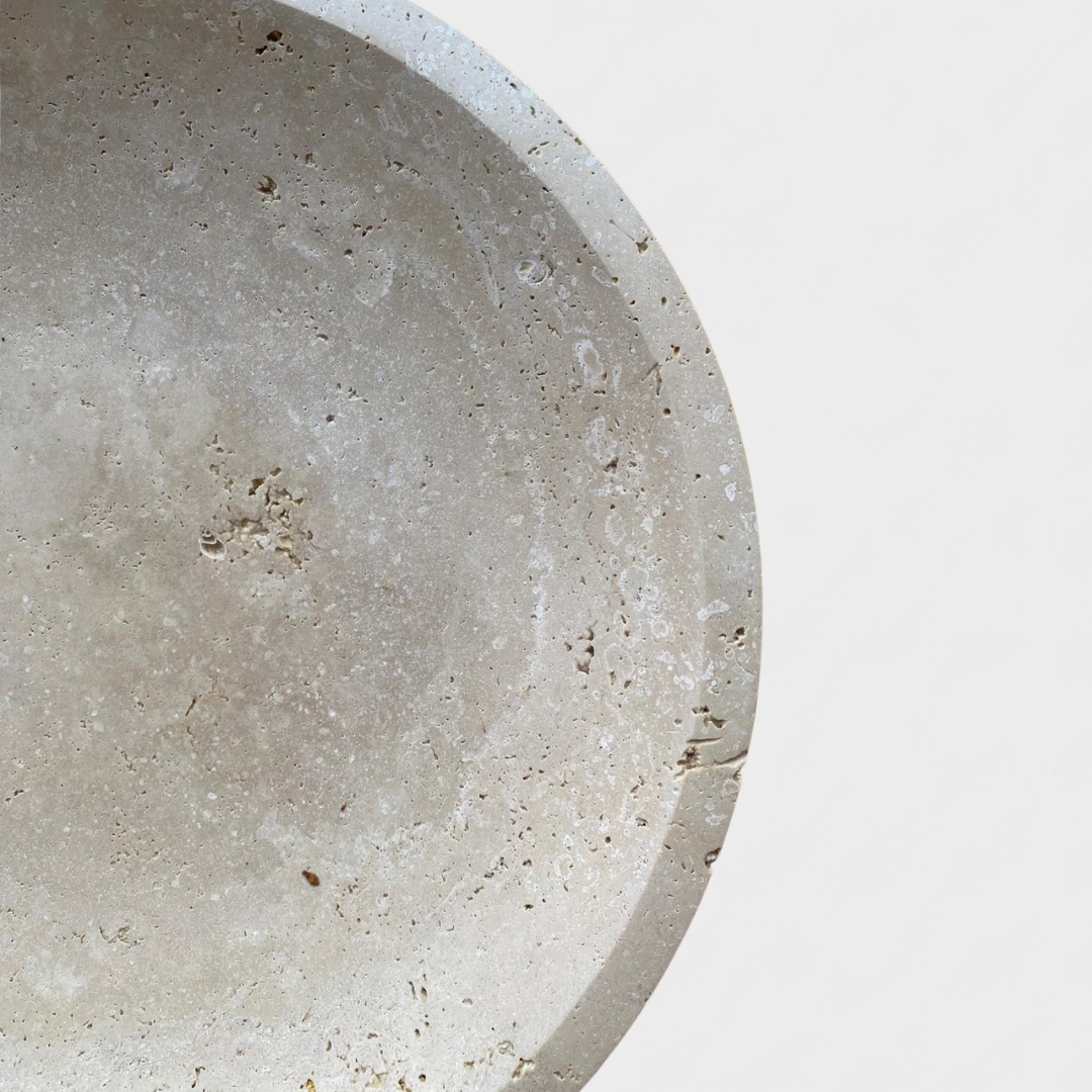 Krem Traverten Büyük Boy Kase