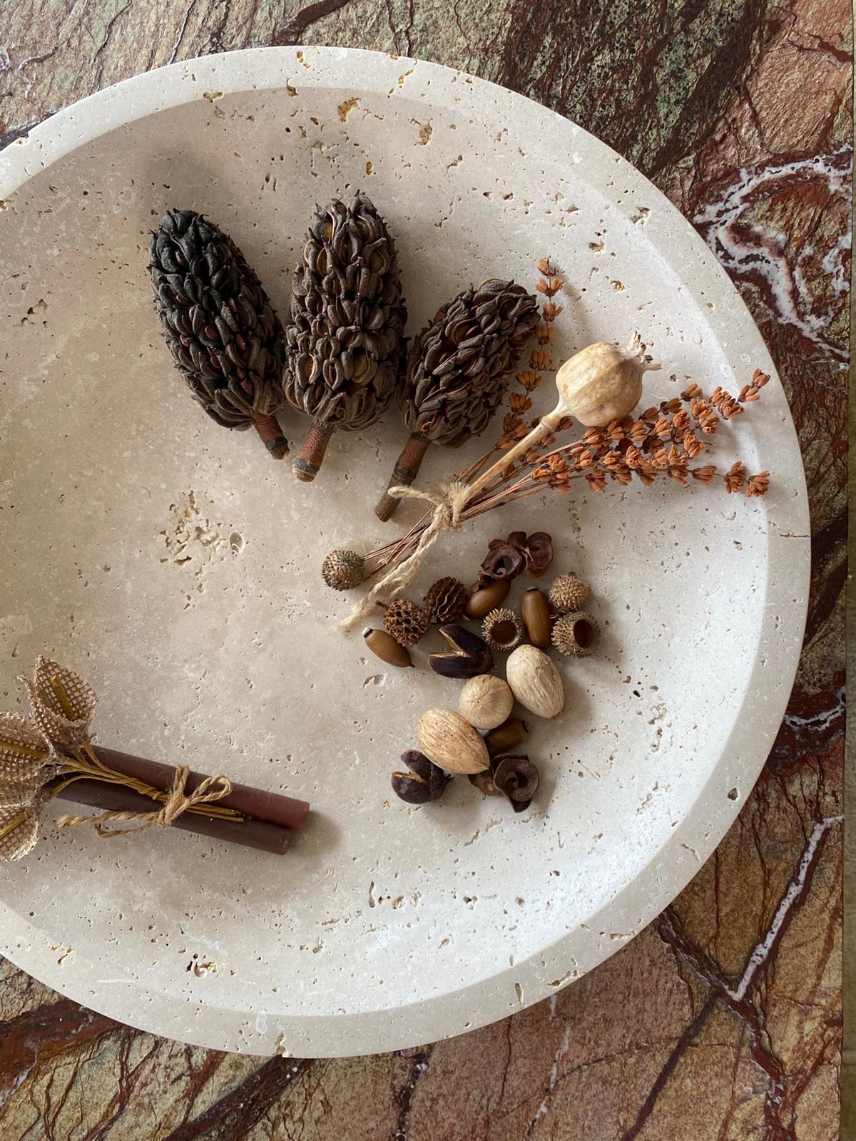 Krem Traverten Büyük Boy Kase