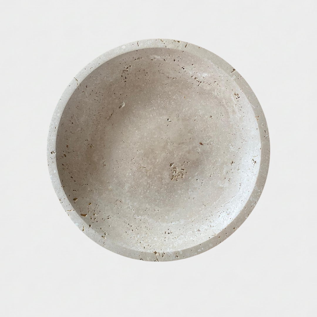 Krem Traverten Büyük Boy Kase