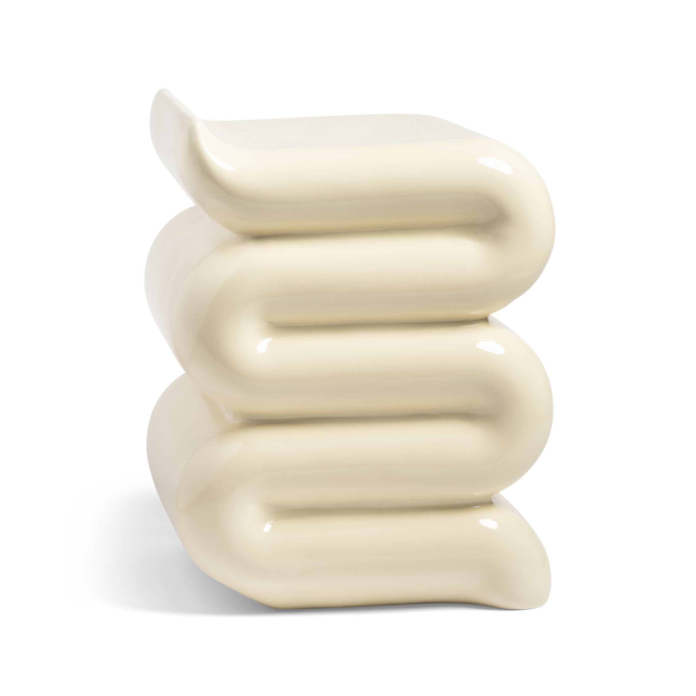 Krema Figürlü Beyaz Dekoratif Sütun-Yan Sehpa-&klevering-NowShopFun