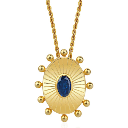 Crystal Necklace-Necklaces-Khiera-Navy Blue-NowShopFun