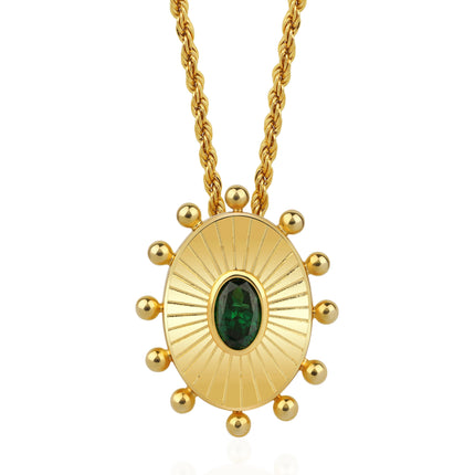 Crystal Necklace-Necklaces-Khiera-Emerald Green-NowShopFun