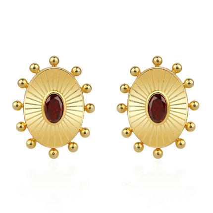 Crystal Earrings-Earrings-Khiera-Maroon Red-NowShopFun