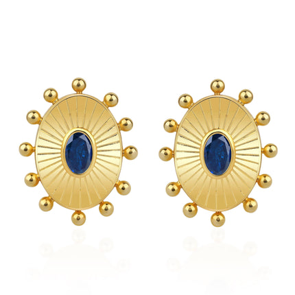 Crystal Earrings-Earrings-Khiera-Navy Blue-NowShopFun