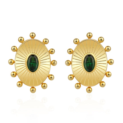 Crystal Earrings-Earrings-Khiera-Emerald Green-NowShopFun