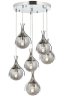 Avonni AV-1697-5KY Krom Kaplama Modern Avize E14 Metal Cam H: 100 cm, WxD: 80x15 cm-Avonni-NowShopFun