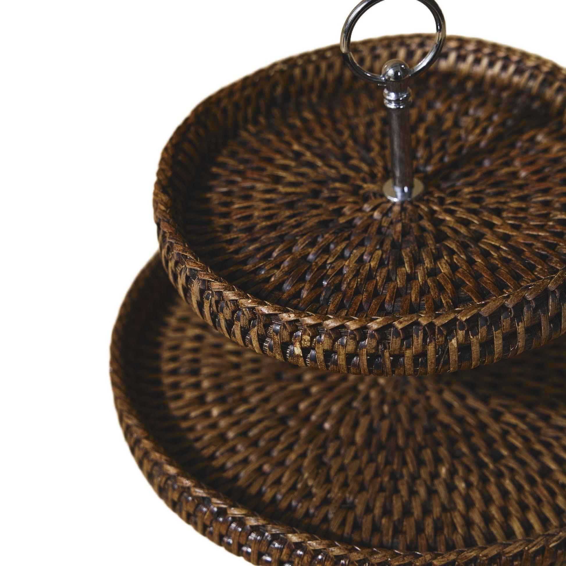 Küçük Çift Katlı Rattan Sunumluk