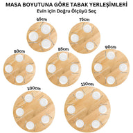 Mina Yuvarlak Yemek Masası-Yemek Masası-Furnirem-65 cm-Ceviz-NowShopFun
