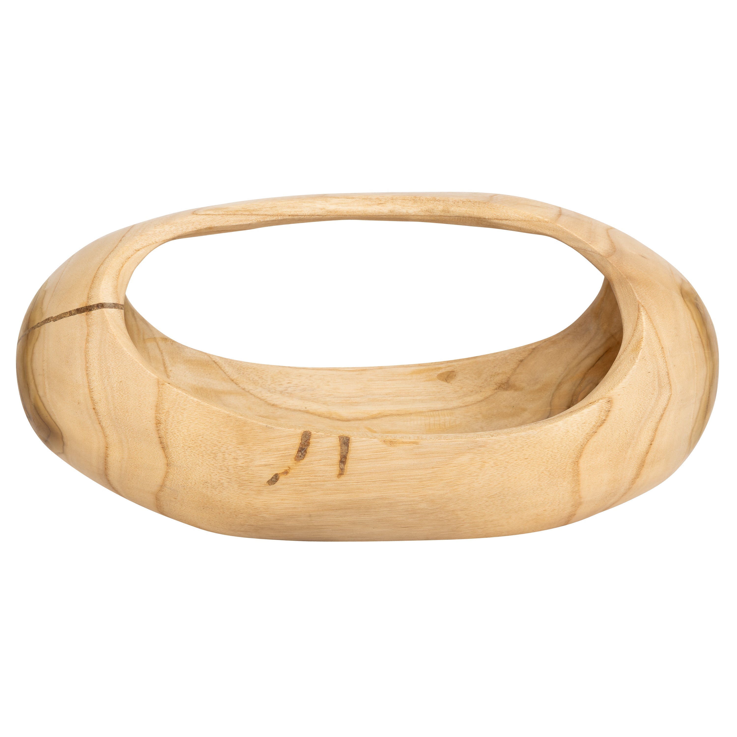 Kulplu Bowl Teak Dikdörtgen Form