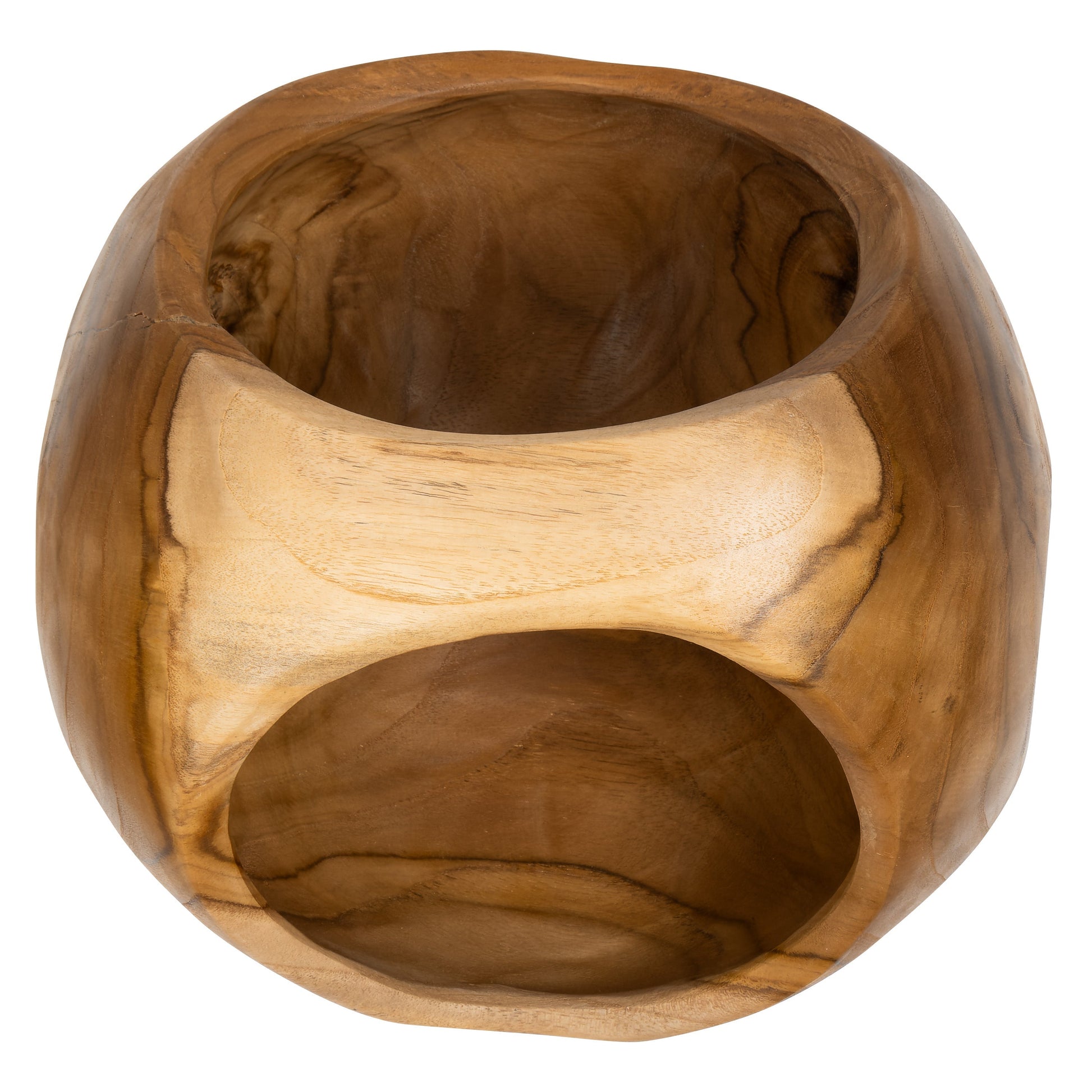 Kulplu Bowl Teak Yuvarlak Form