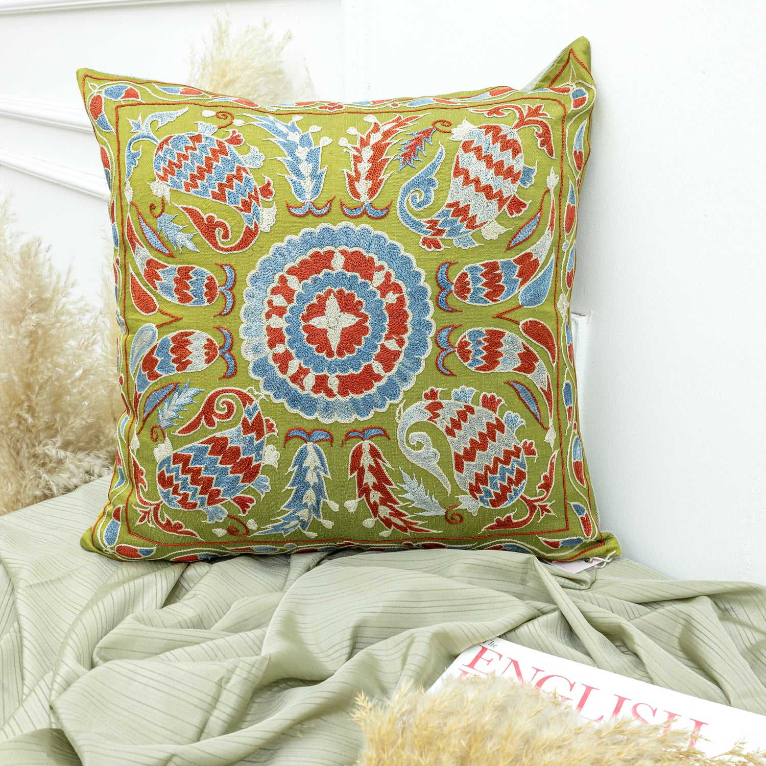 Kumralı Dekoratif Bohem Kırlent 50x50 cm-Yastık & Kırlent-Soho Antiq-NowShopFun