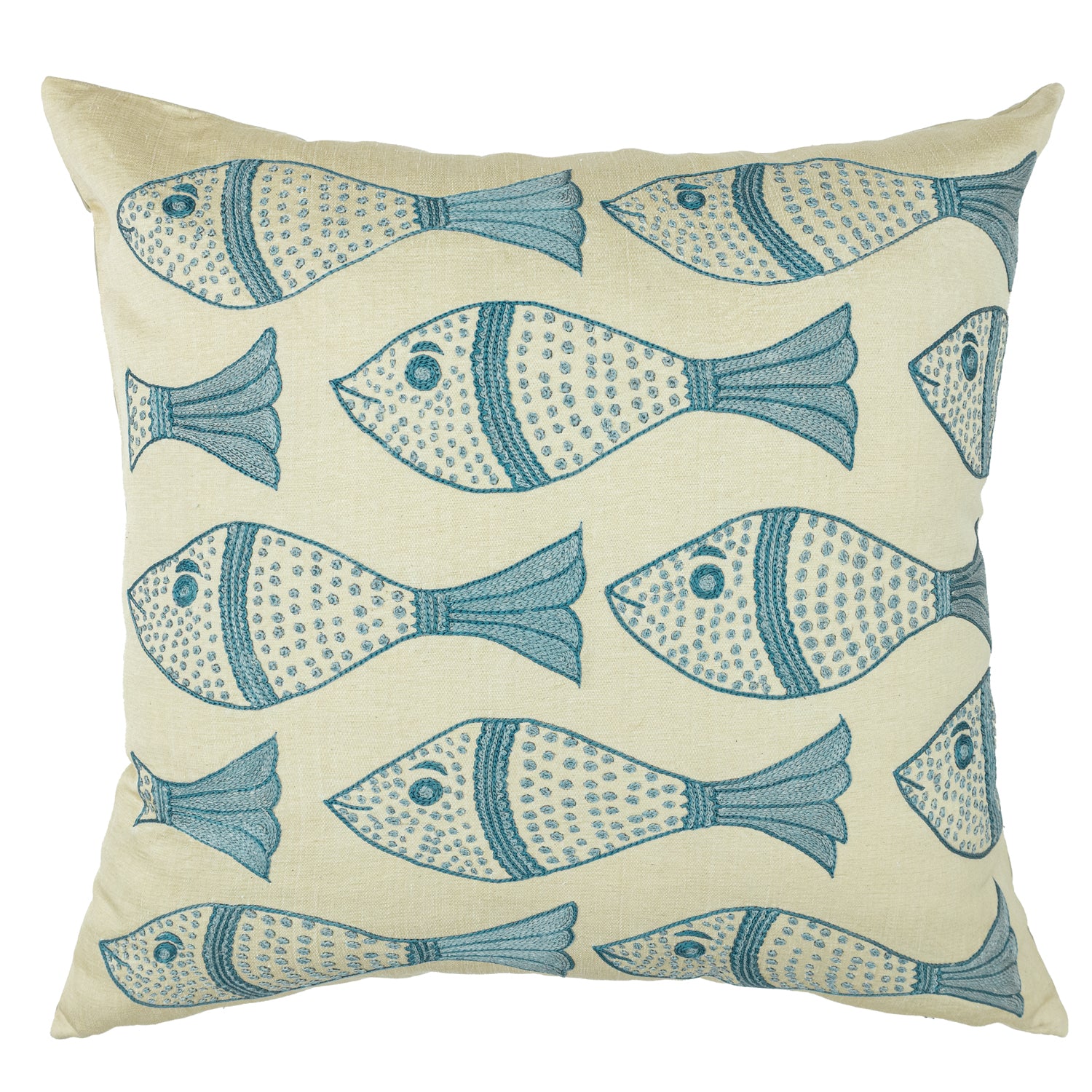 Kyadar Balık Desenli Kırlent 50x50 cm-Yastık & Kırlent-Soho Antiq-NowShopFun