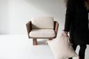 Kyoto Berjer | Masif Ahşap Lounge Koltuğu-Berjer-Innature Home-Deri Siyah-NowShopFun
