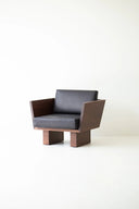 Kyoto Berjer | Masif Ahşap Lounge Koltuğu-Berjer-Innature Home-Deri Siyah-NowShopFun