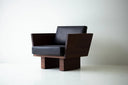 Kyoto Berjer | Masif Ahşap Lounge Koltuğu-Berjer-Innature Home-Deri Siyah-NowShopFun