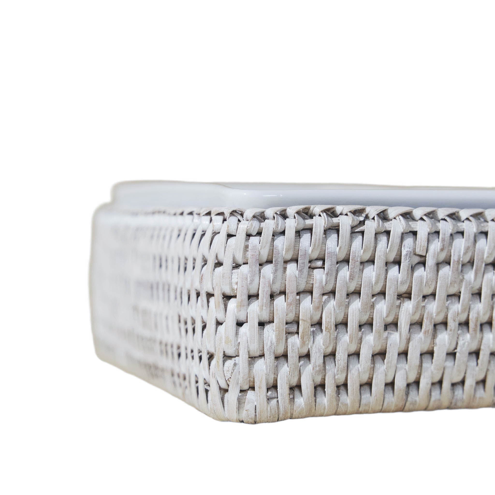 L- Rattan Servis Tabağı