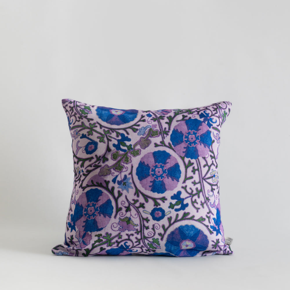 Suzani Desenli Keten Yastık Kılıfı