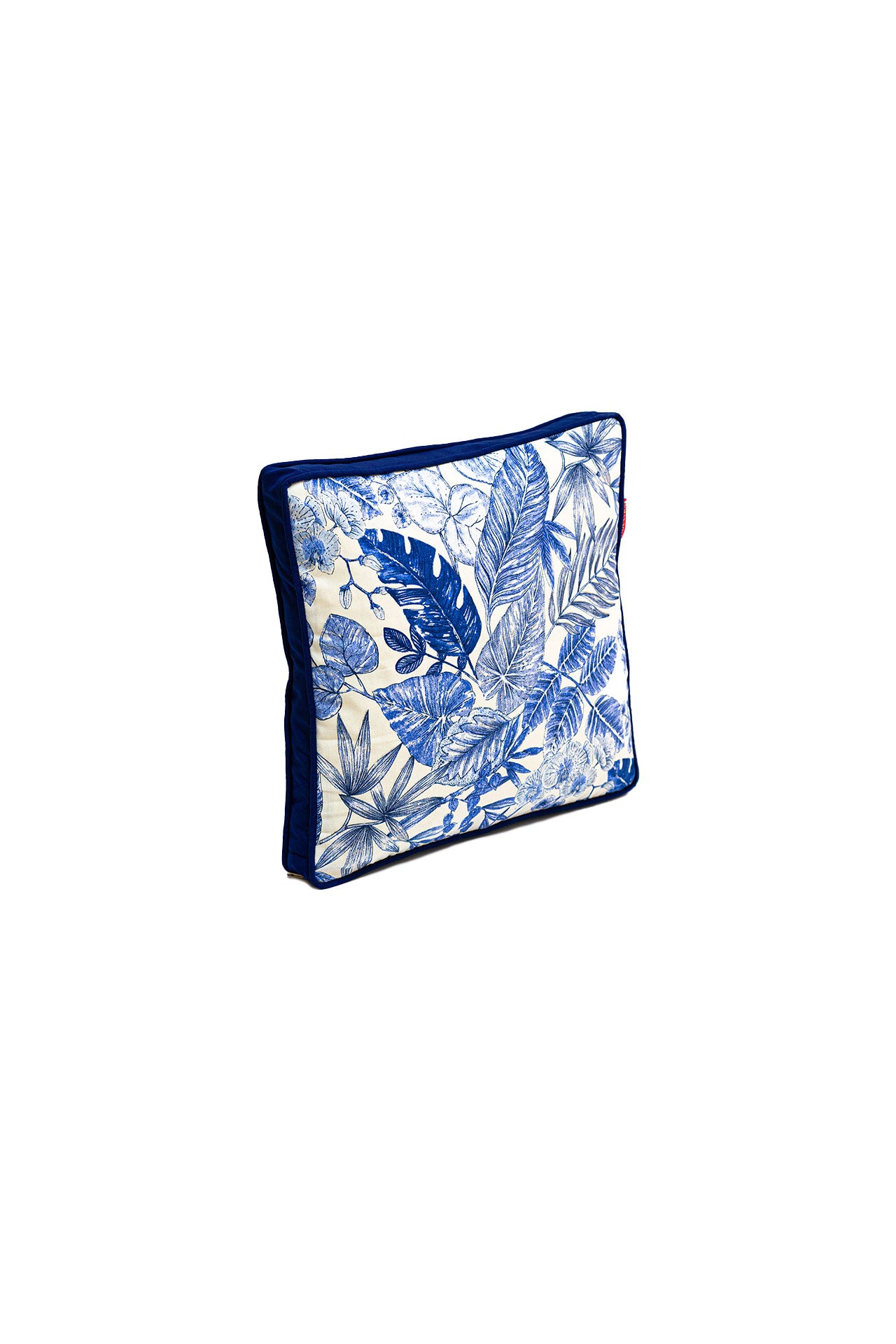 Lacivert Yaprak Desenli Outdoor Kırlent