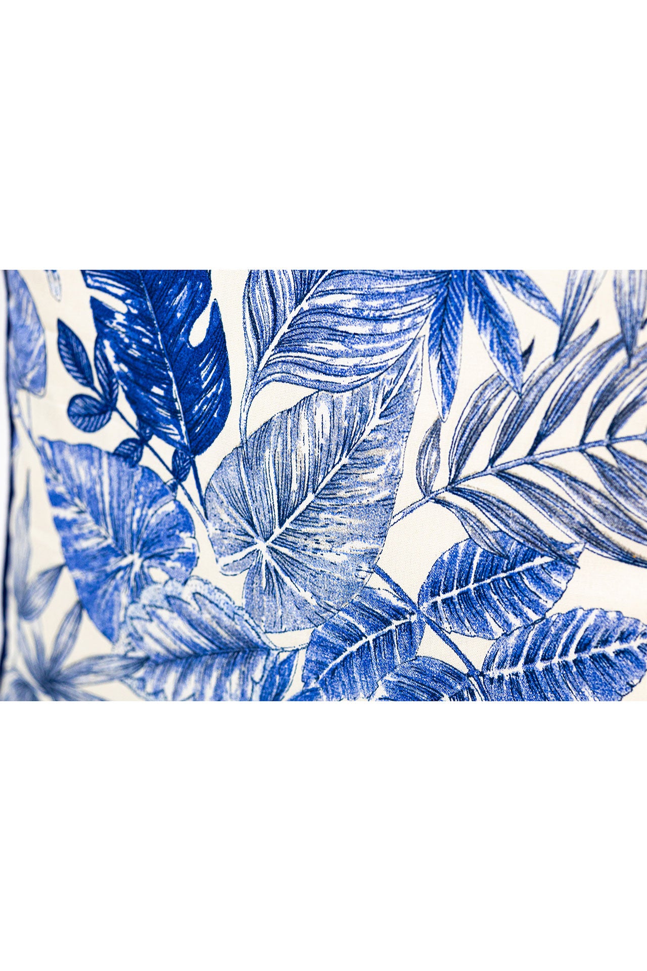 Lacivert Yaprak Desenli Outdoor Kırlent