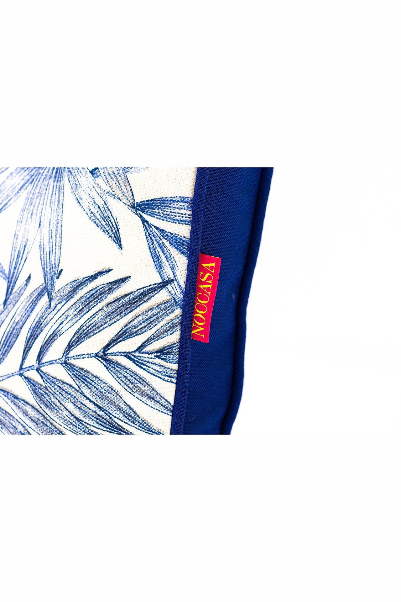 Lacivert Yaprak Desenli Outdoor Kırlent