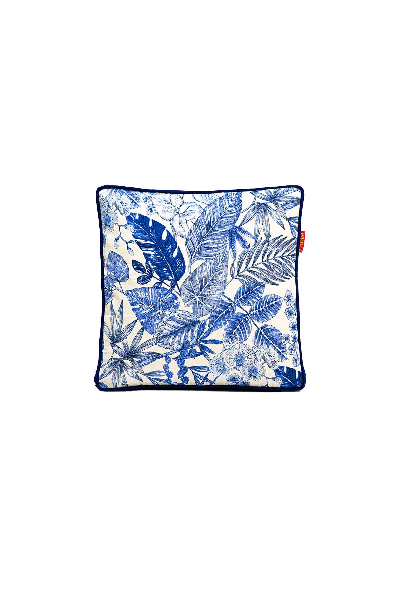 Lacivert Yaprak Desenli Outdoor Kırlent