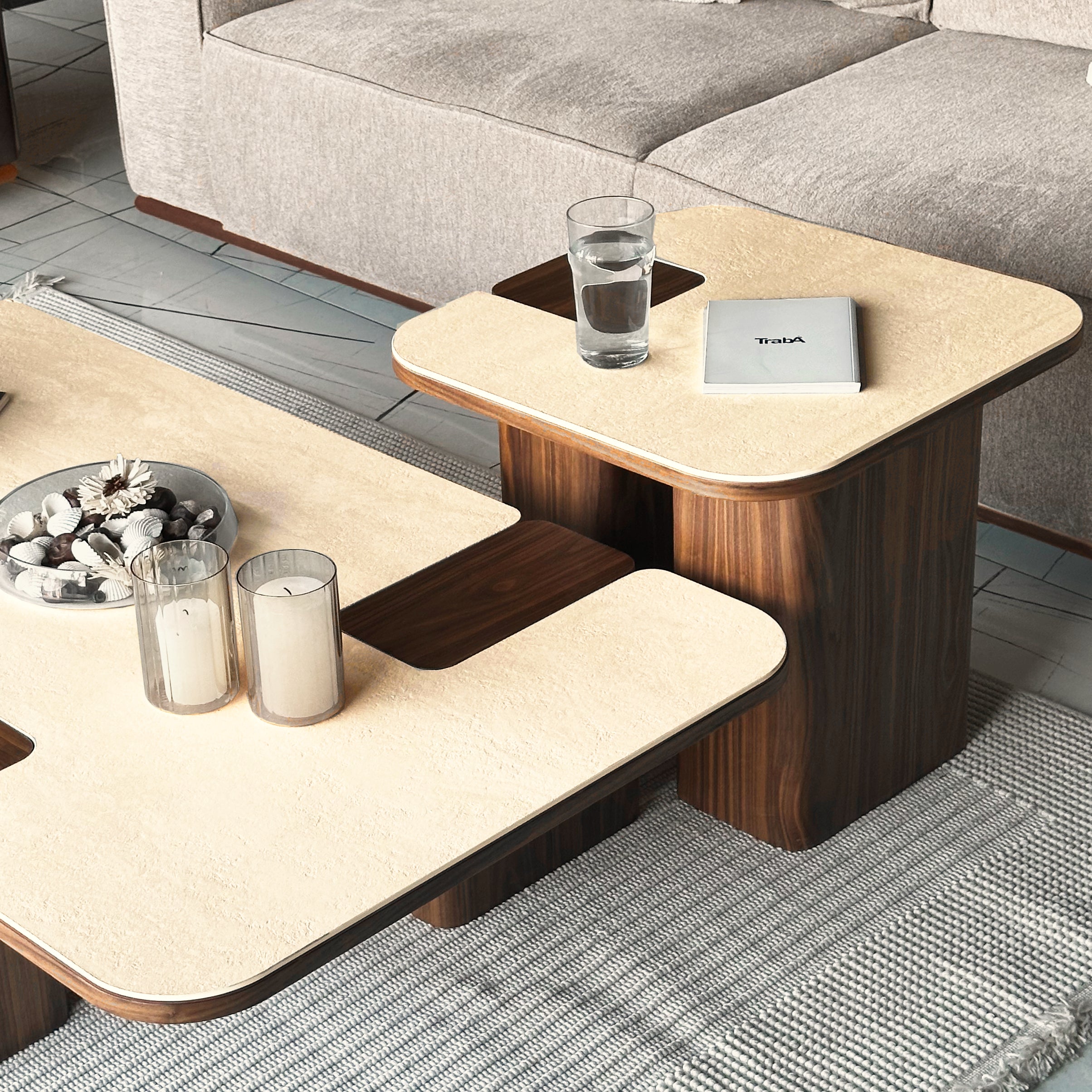 Alaca Kare Yan Sehpa