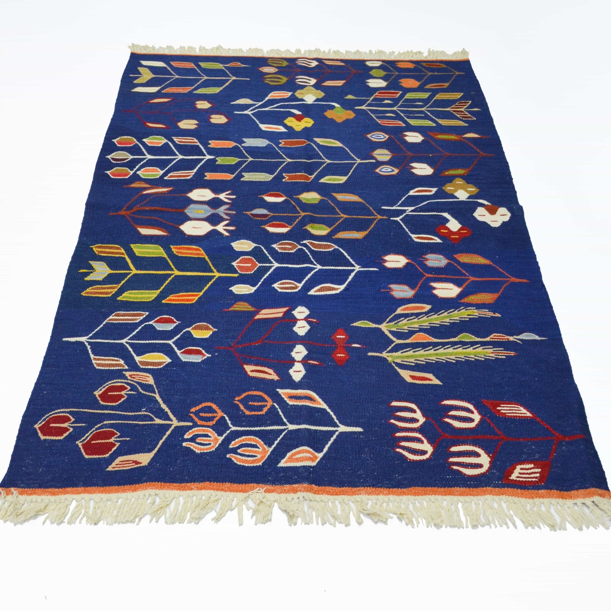 Lale ve Buğday Başağı Motifli El Dokuma Uşak Kilim 122x172 cm-Kilim & Halı-KilimCo-NowShopFun