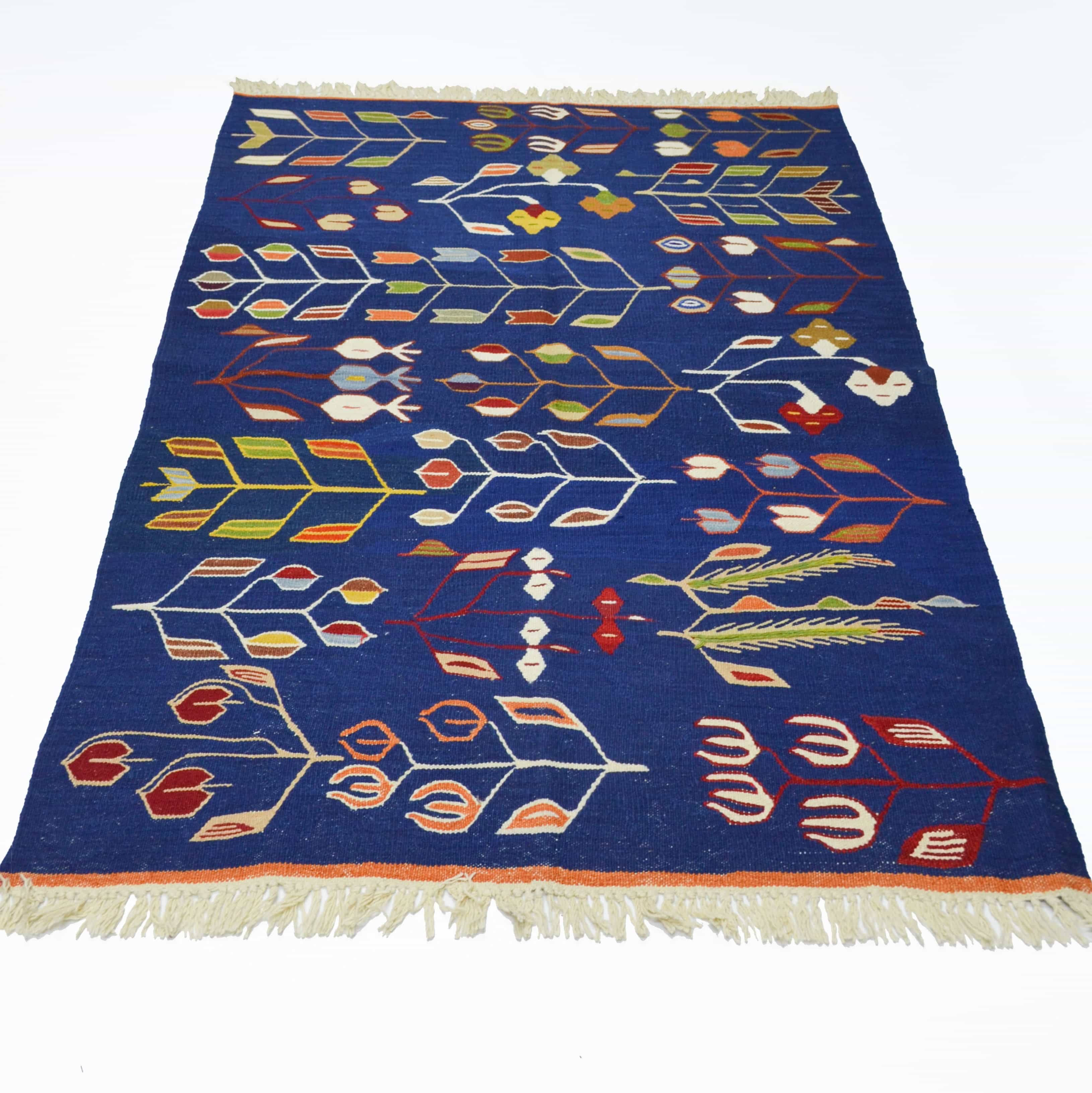 Lale ve Buğday Başağı Motifli El Dokuma Uşak Kilim 122x172 cm-Kilim & Halı-KilimCo-NowShopFun
