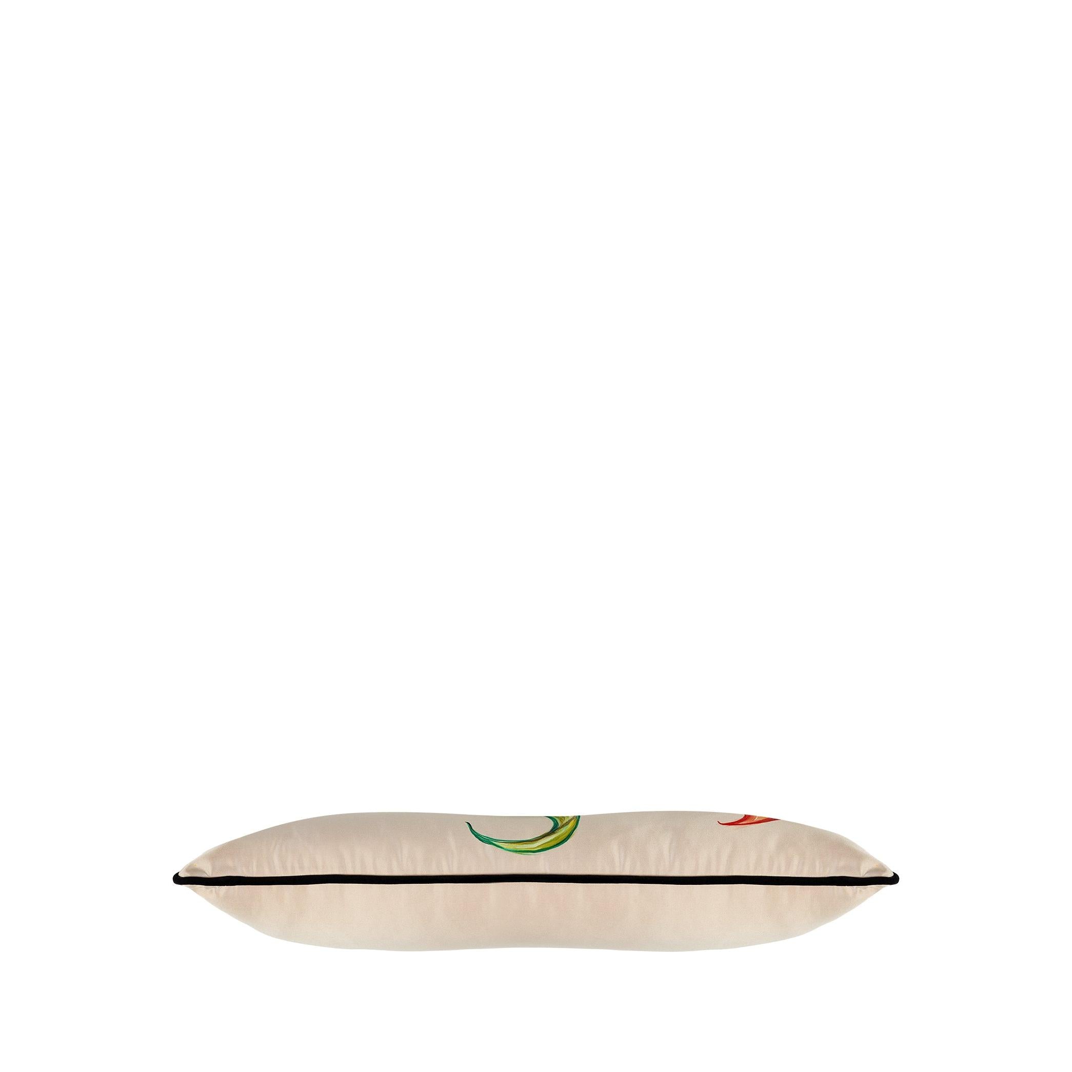 Lalezar Koyu Bej El Boyaması İpek Kırlent 25 x 65 cm-Yastık & Kırlent-ALPAQ STUDIO-NowShopFun