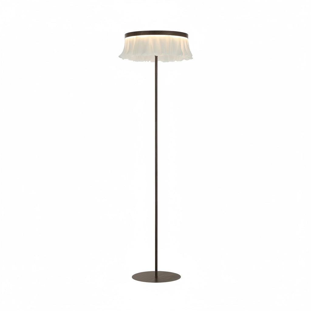 Lambader 1l Beyaz-Kahverengi̇ Shade:Ø48xh40,5x(H159) Cm Led 36w 3000k